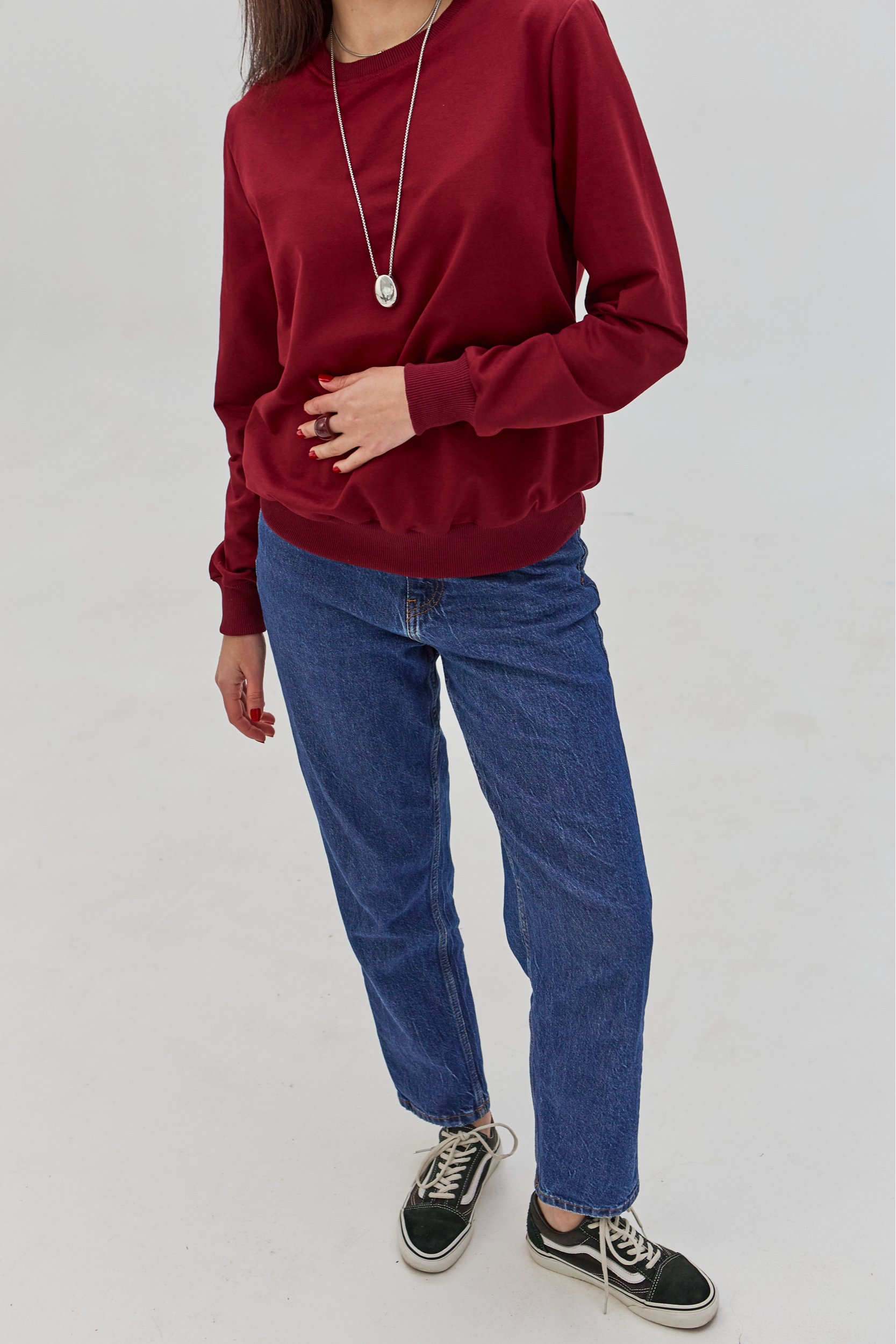 Классический женский базовый свитшот 24200