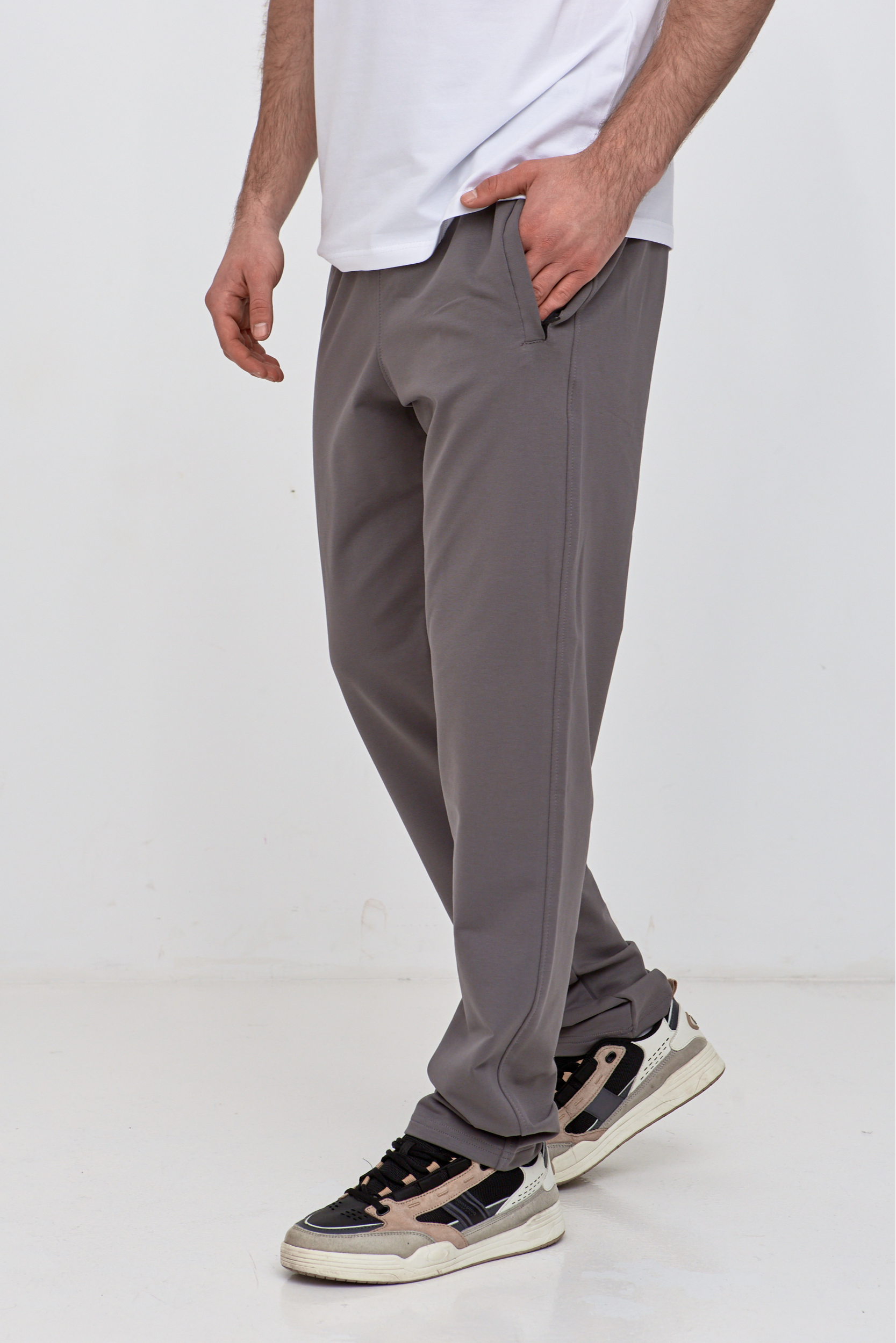 Чоловічі прямі штани без манжетів 17498