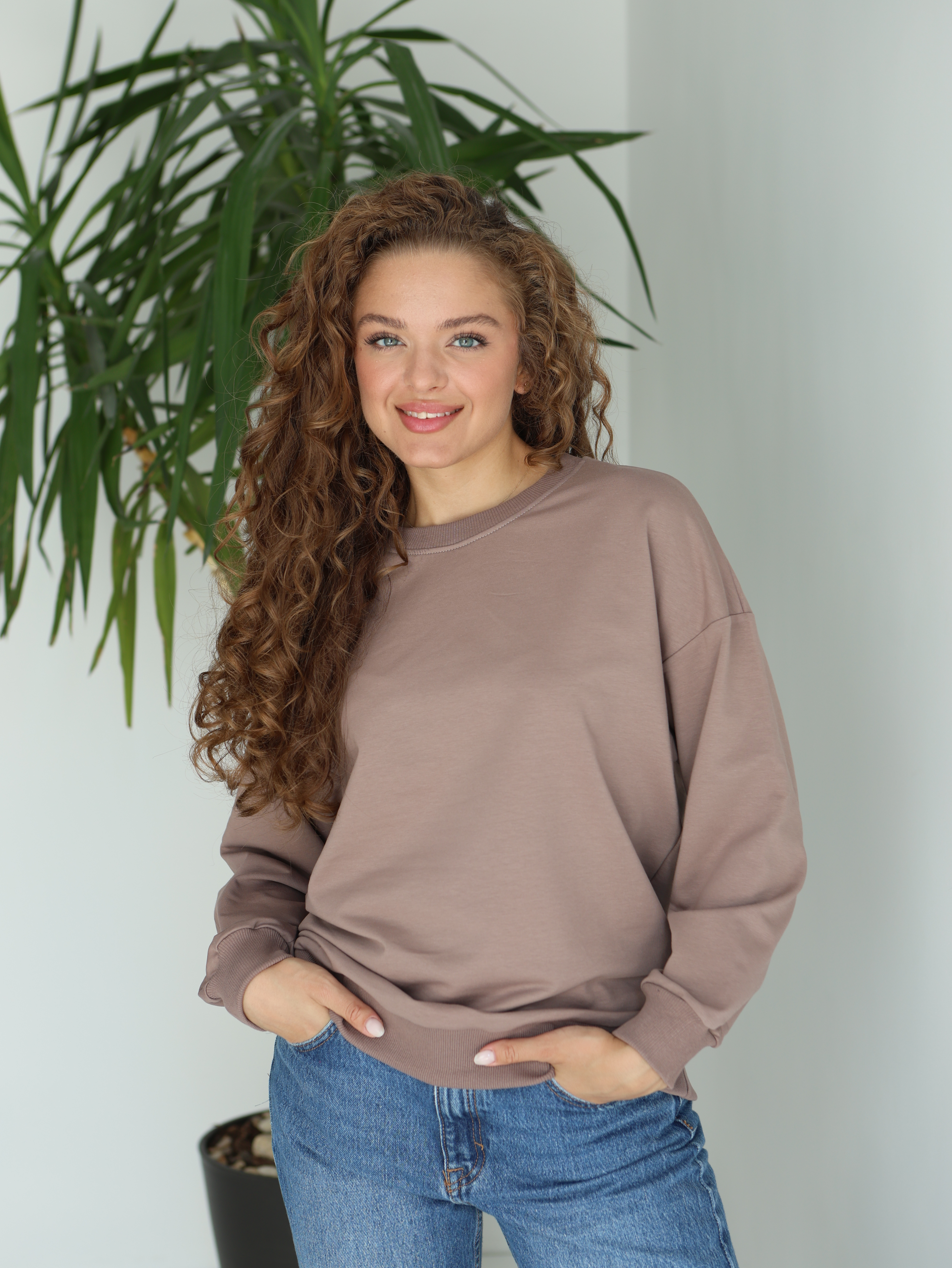 Світшот жіночий спущене плече oversize Hector 24049
