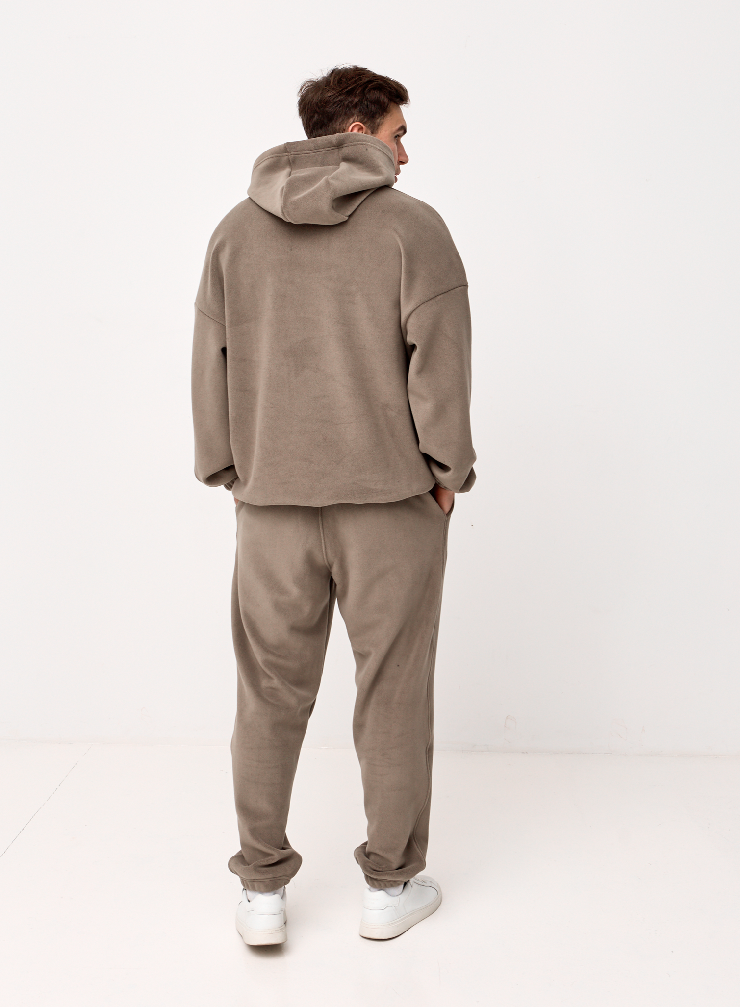 Флісовий oversize костюм з кишенями-кенгуру та євроманжетами 30591