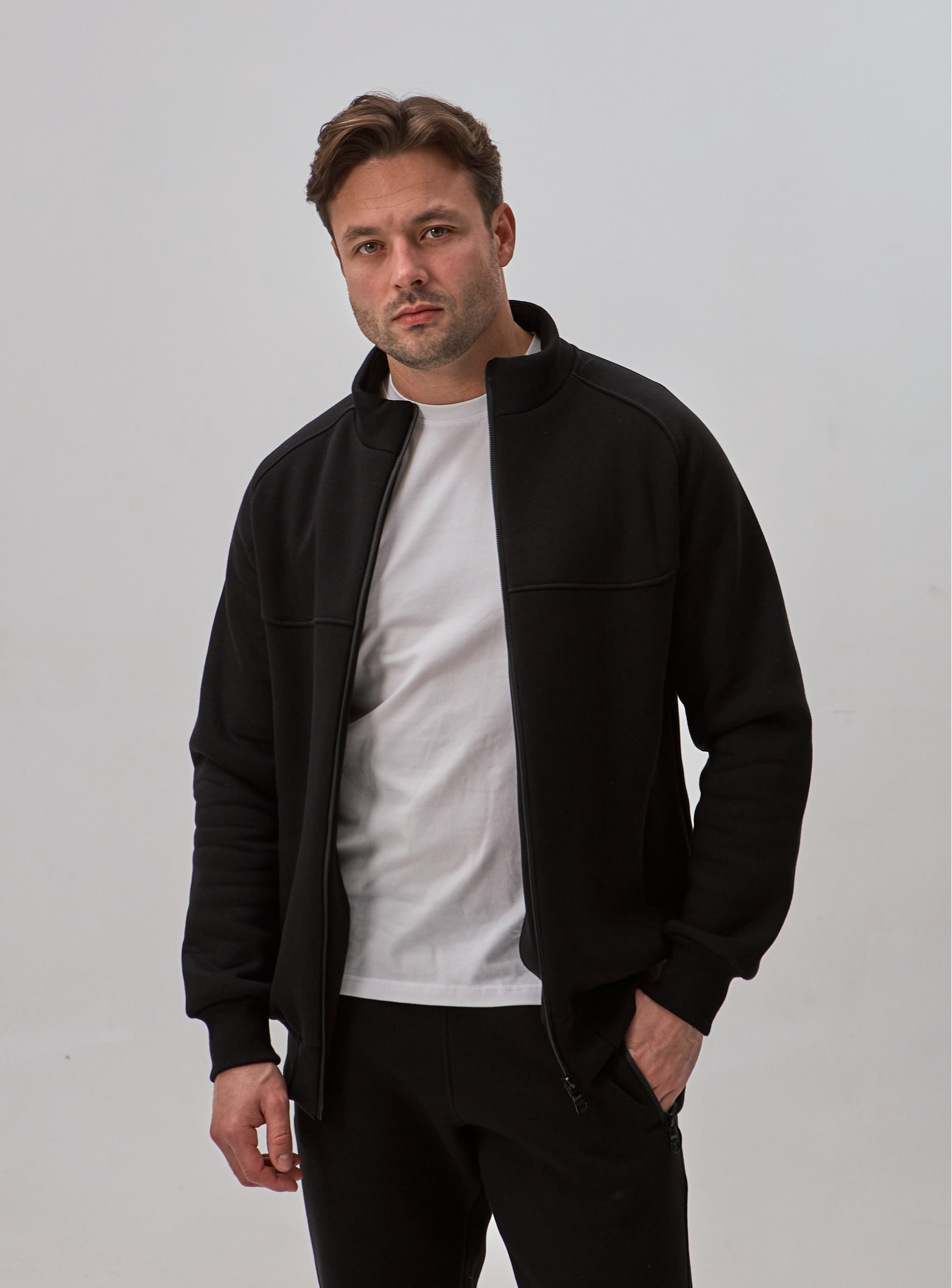 Теплий чоловічий костюм із коміром-стійкою 30595