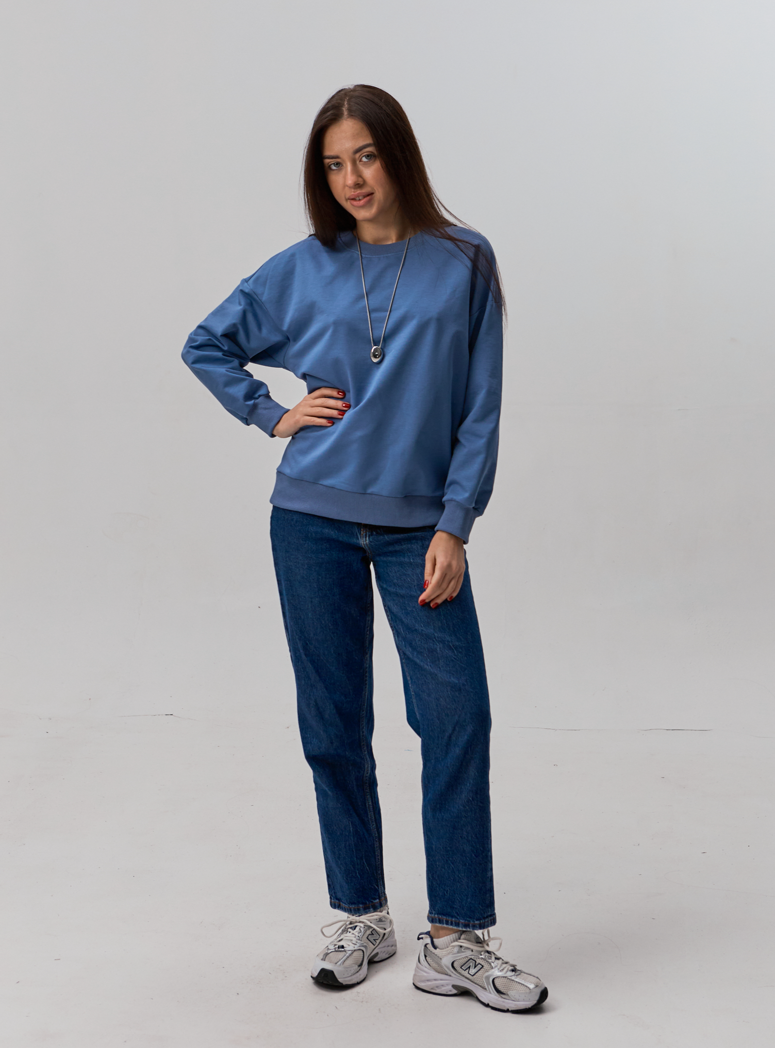 Світшот жіночий спущене плече oversize Hector 24049