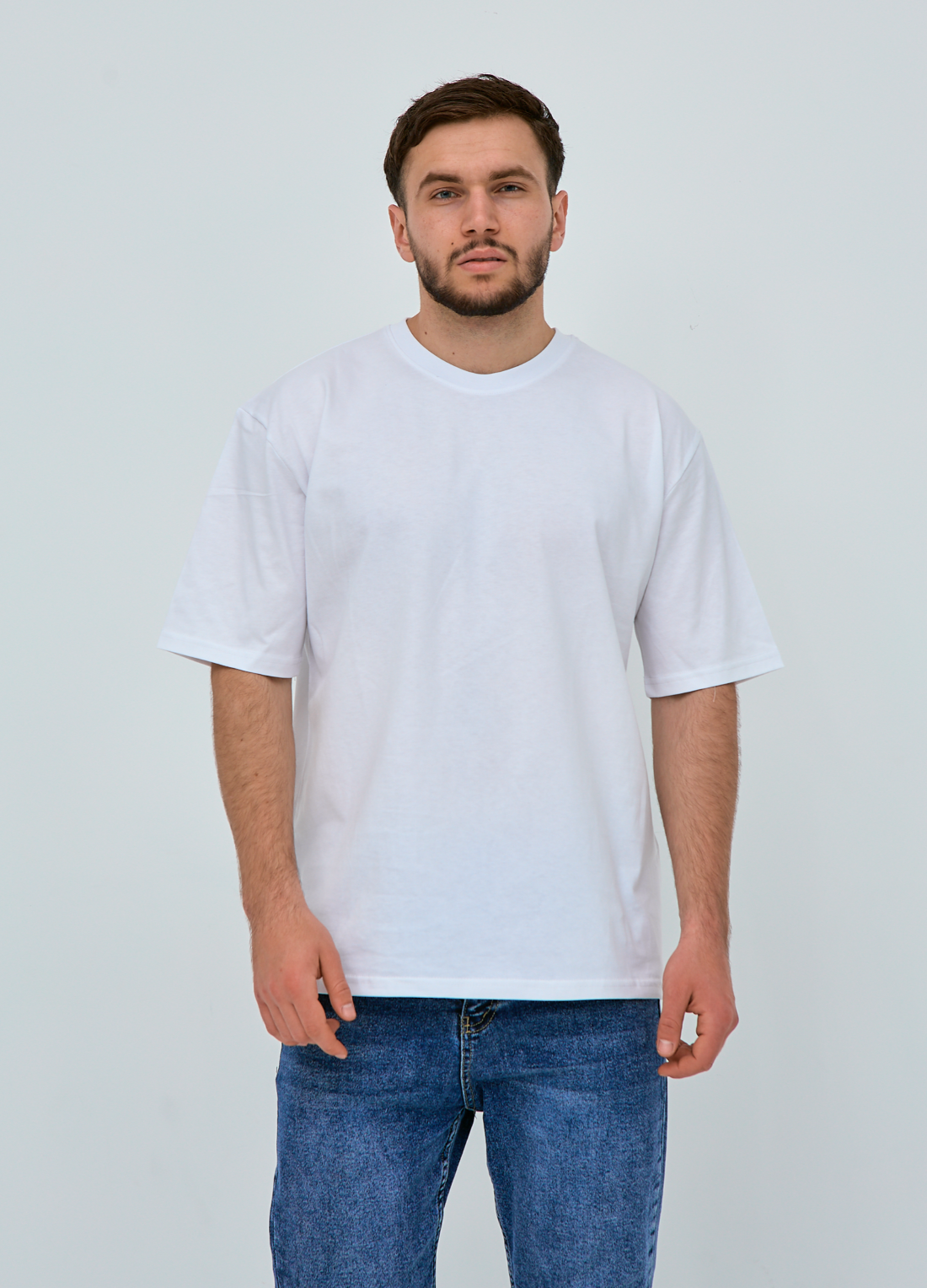 Мужская футболка oversize 100% хлопка без принта 40409
