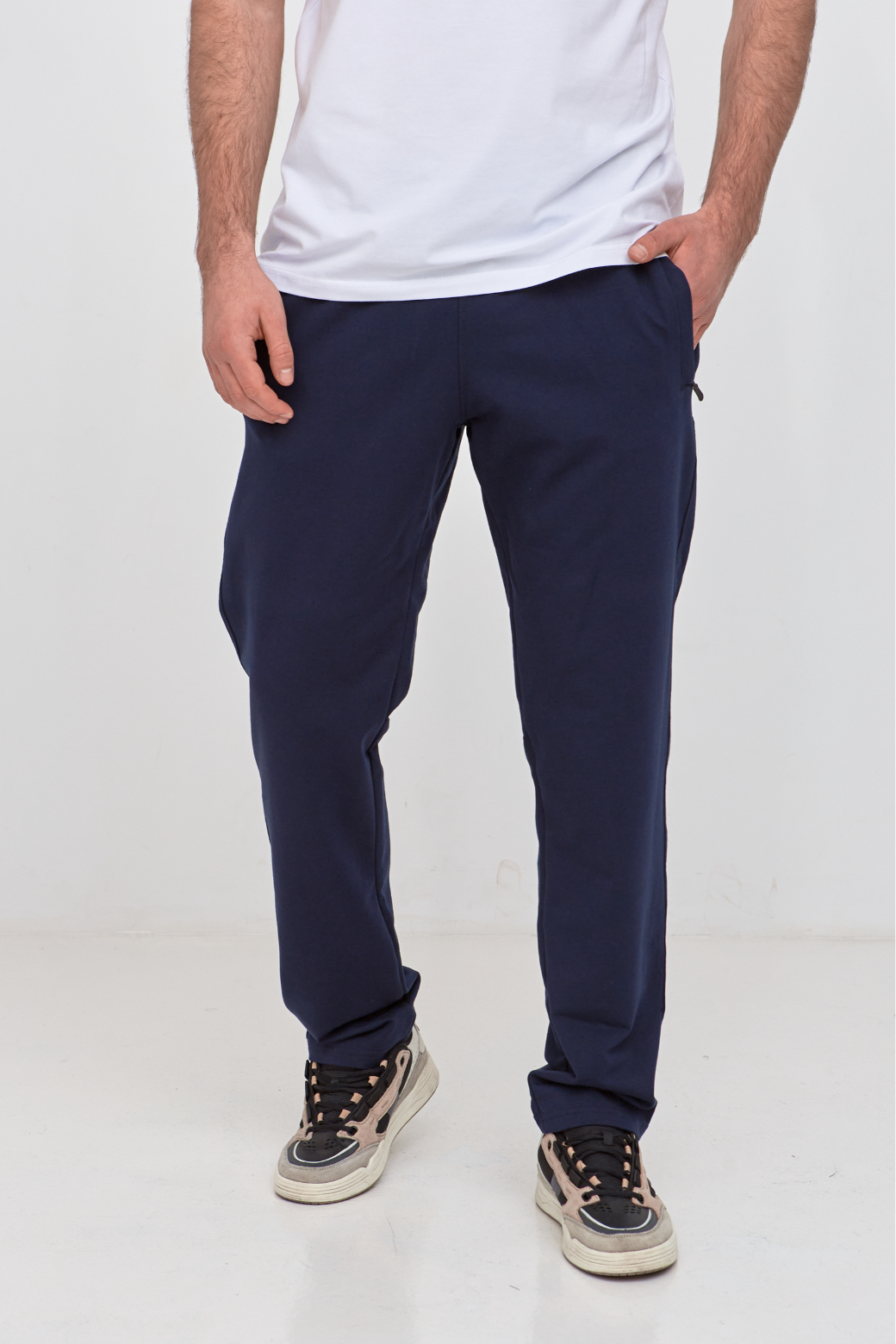 Чоловічі прямі штани без манжетів 17498