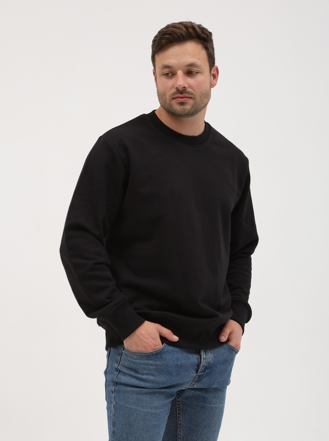 Чоловічий світшот з широкою резинкою внизу 30386