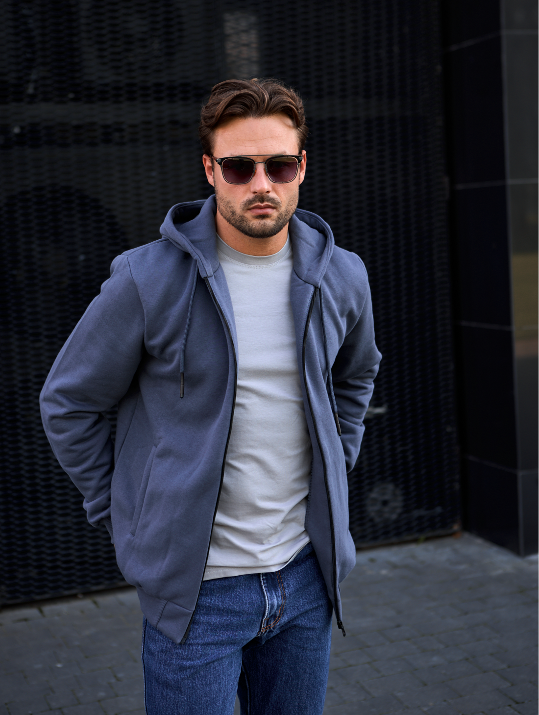 Тепла кофта на застібці з капюшоном 30465