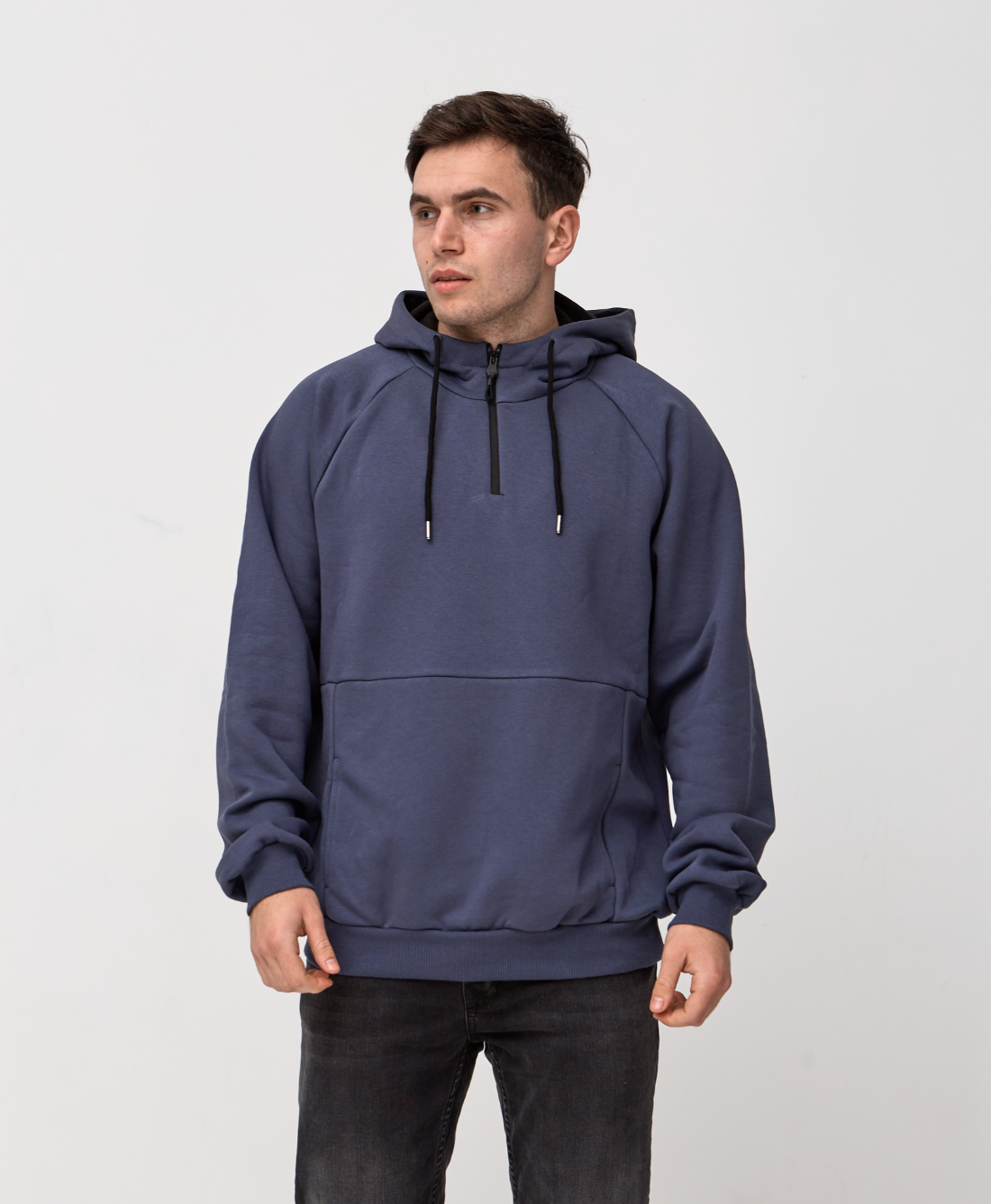 Толстовка-реглан с капюшоном и небольшой молнией 30040