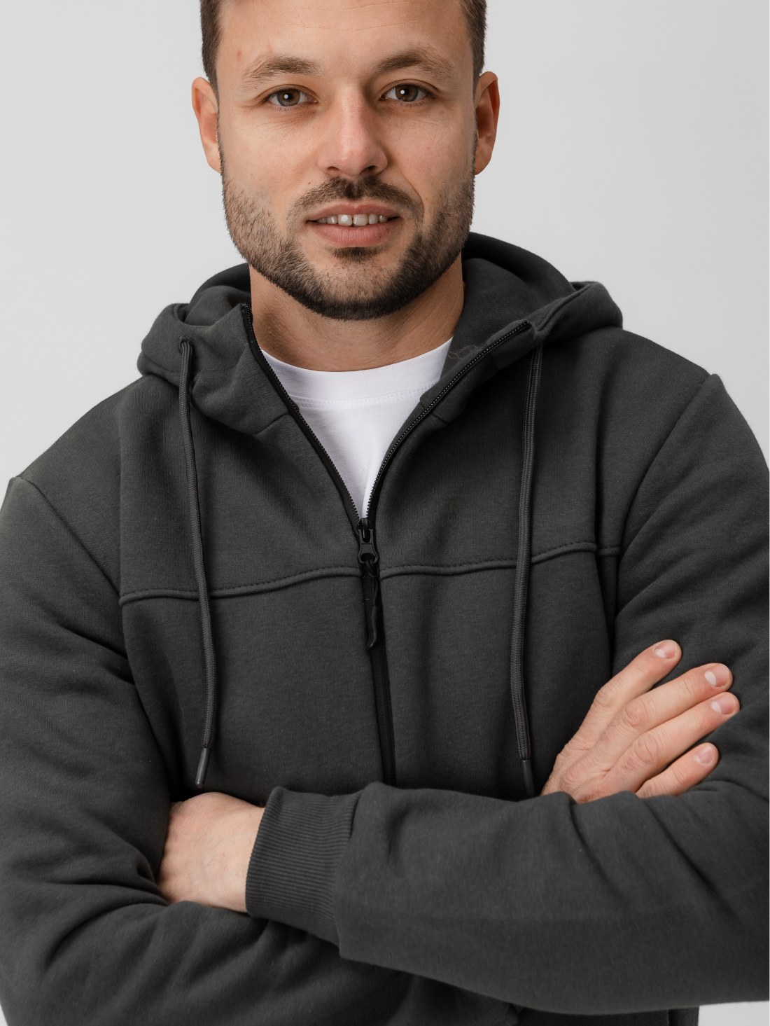 Тепла кофта з високим коміром та застібкою Hector 30475