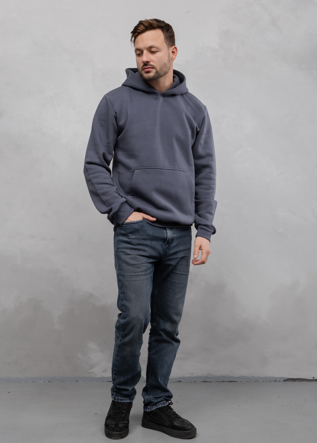 Тепле худі з подвійним капюшоном без шнурка 30174