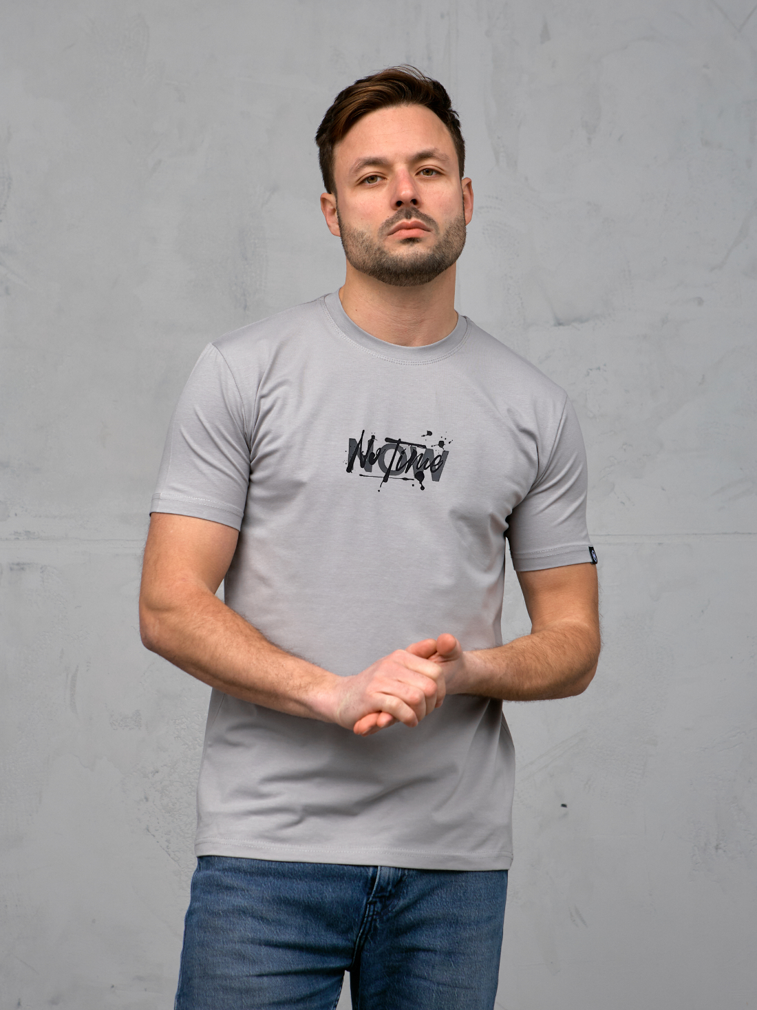 Мужская футболка с оригинальным принтом NO TIME NOW 40465