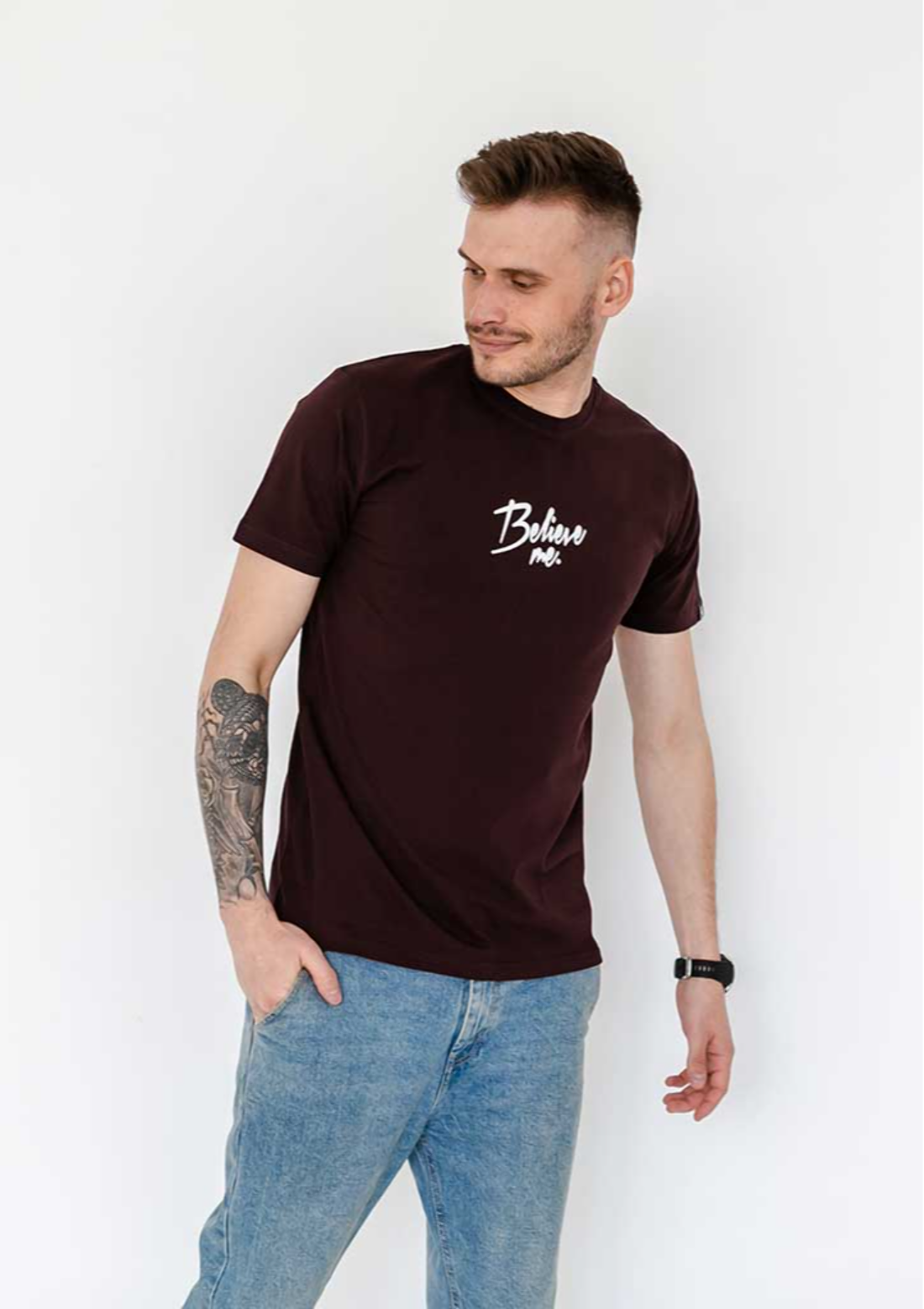 Мужская футболка believe me 40045