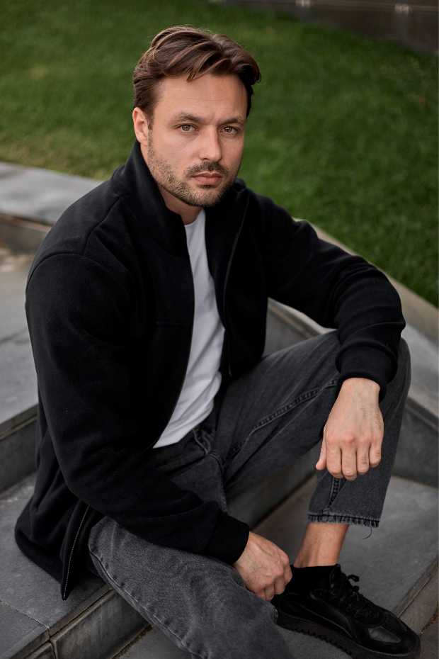 Мужская кофта флисовая на застежке 30480