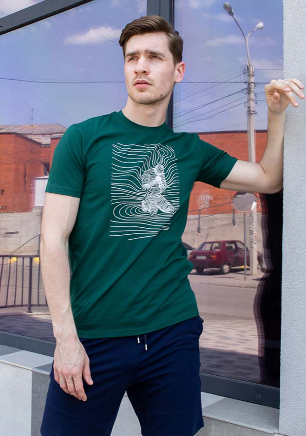 Мужская футболка с модным принтом 22080