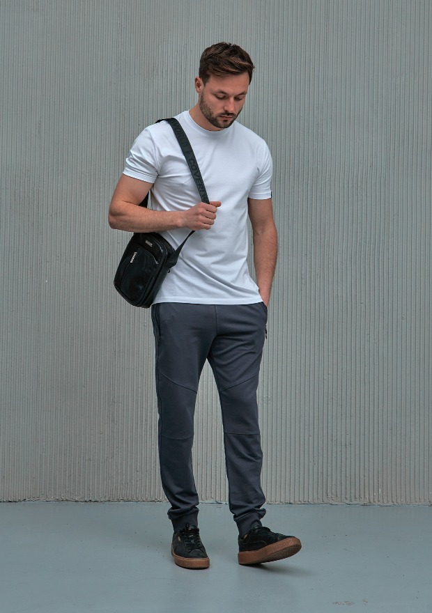 Чоловічі штани зі швами на манжетах 17459