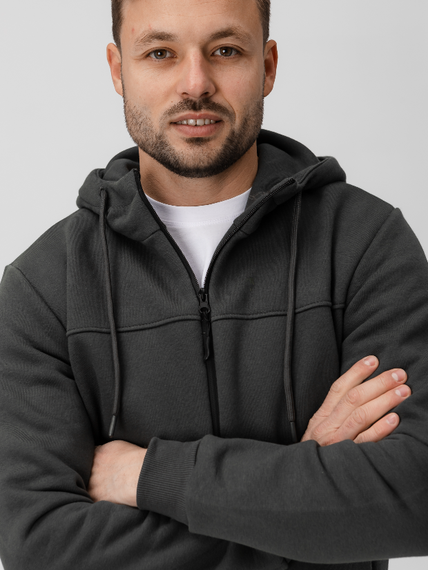 Тепла кофта з високим коміром та застібкою Hector 30475