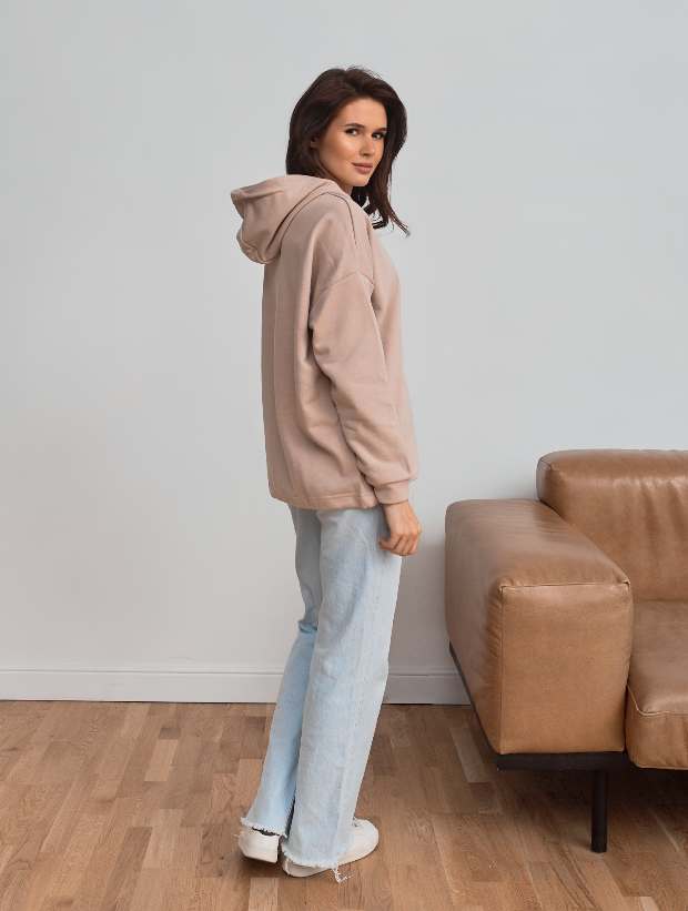 Худі жіноче oversize з подвійним капюшон та фіксатори 24207