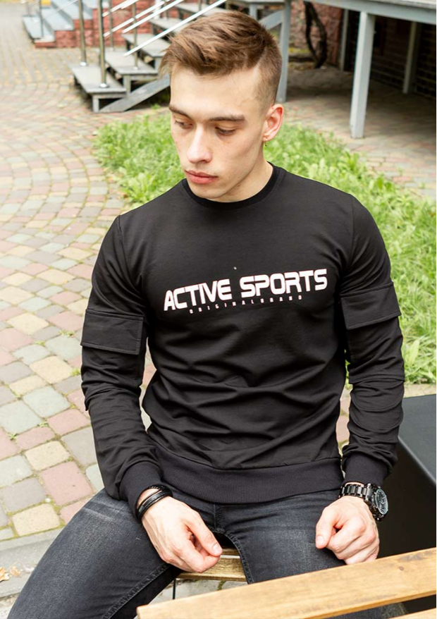 Мужской свитшот с накладными карманами active sports 17077