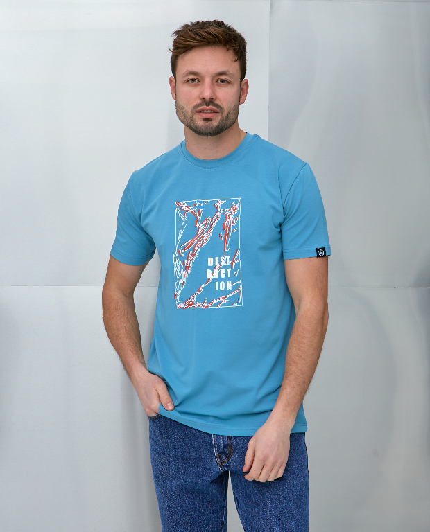 Футболка мужская с принтом DEST RUCT ION 40443