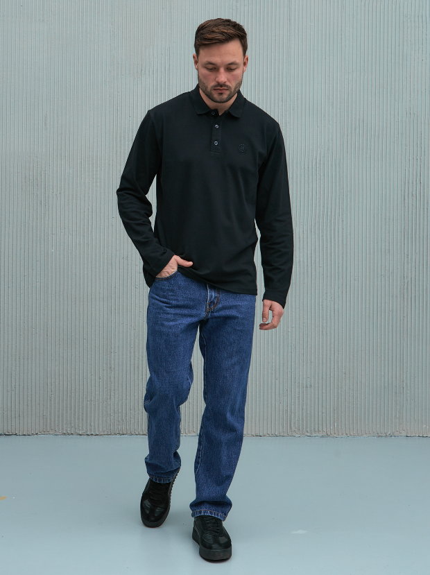 Класичне поло з довгими рукавами та вишивкою Hector 19558