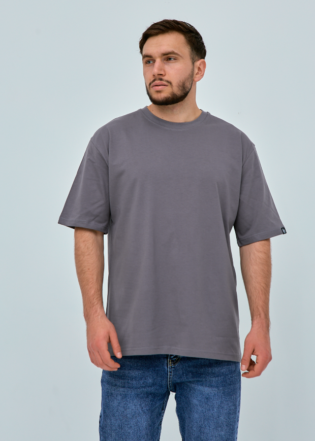 Чоловіча футболка oversize 100% бавовни без принту 40409