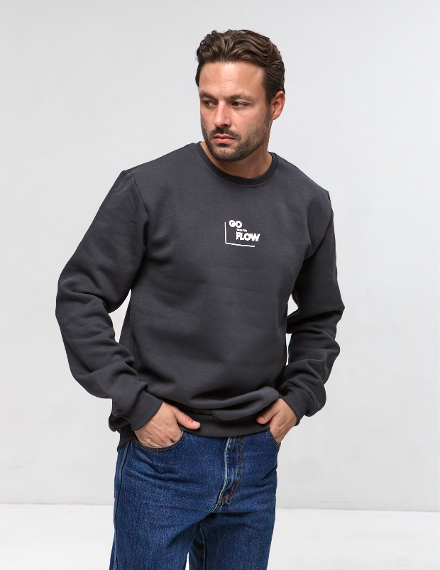 Теплый мужской свитшот GO WITH THE FLOW 30616