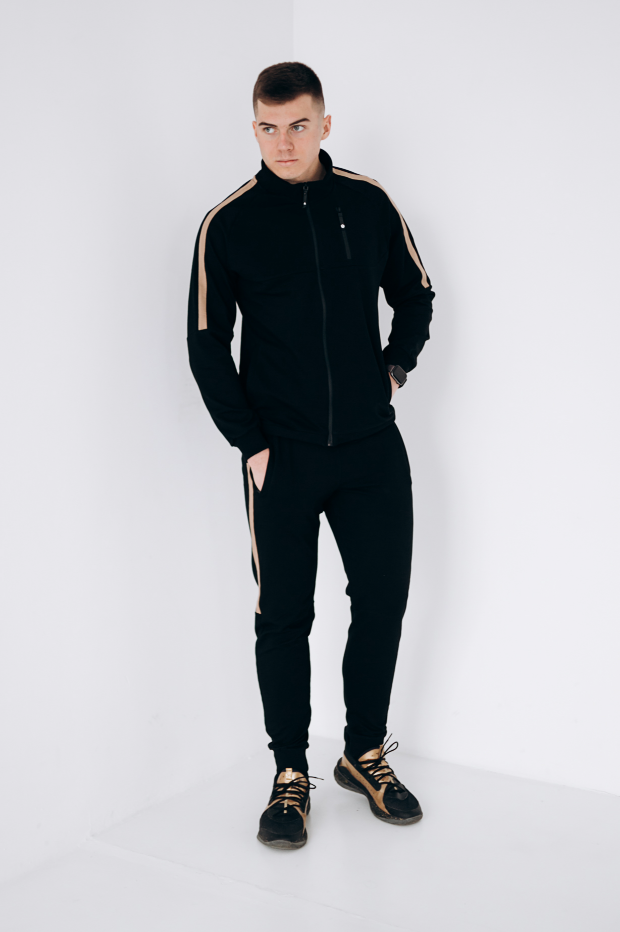 Спортивний костюм з лампасами без капюшона 17413