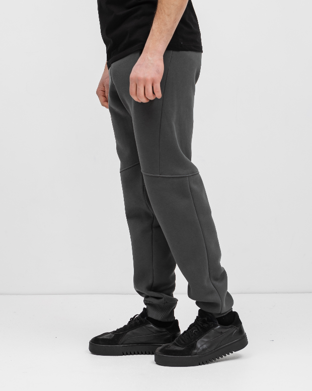Теплые "резанные" штаны на манжетах больших размеров с карманами на молнии 30709