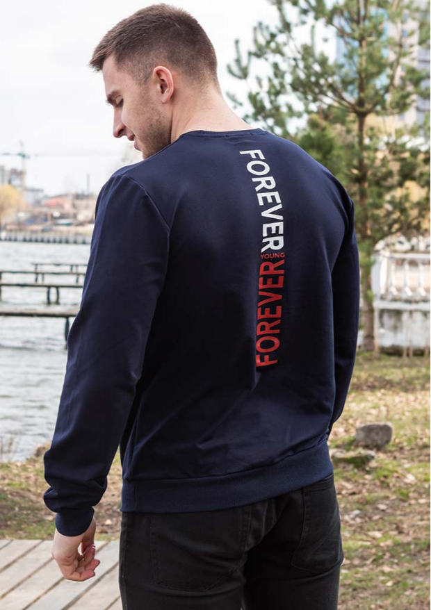 Чоловічий світшот forever з принтом на грудях та спині 17073