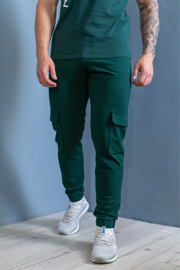 Мужские спортивные штаны с накладними карманами 17458