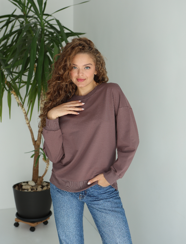 Світшот жіночий спущене плече oversize Hector 24049