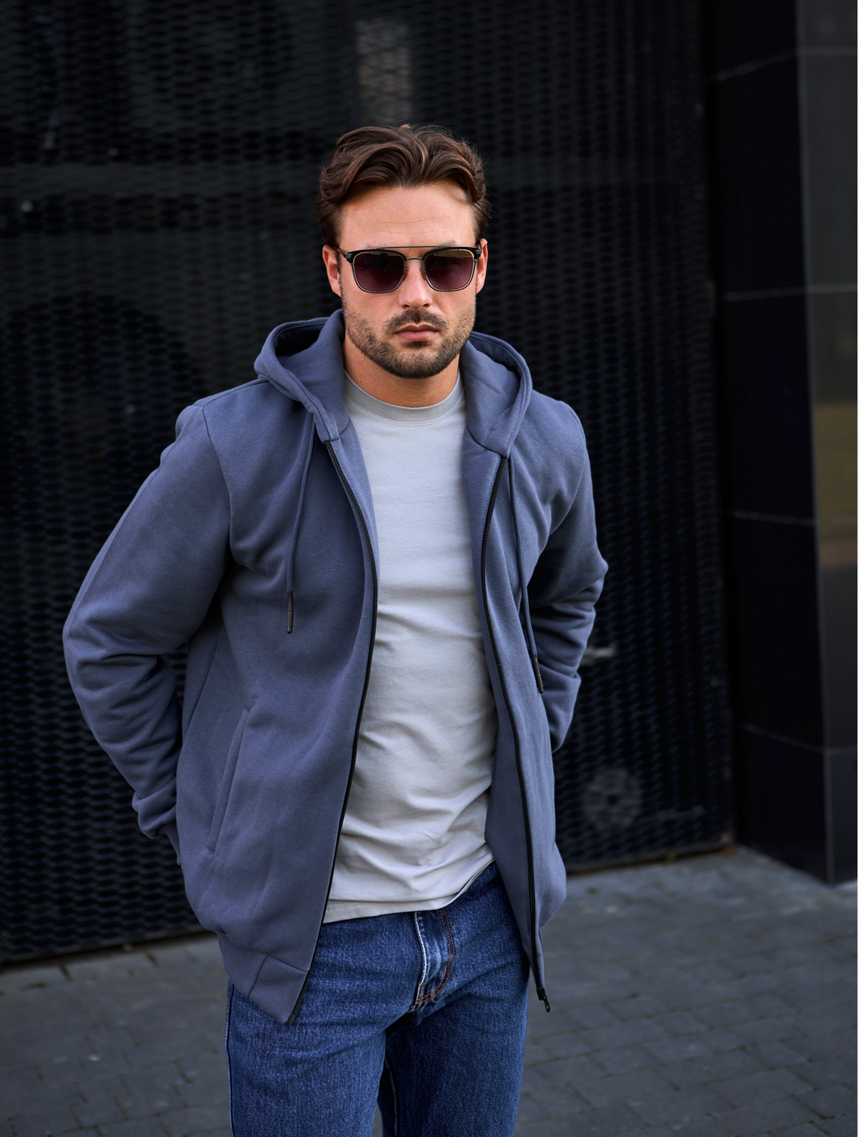 Тепла кофта на застібці з капюшоном 30465