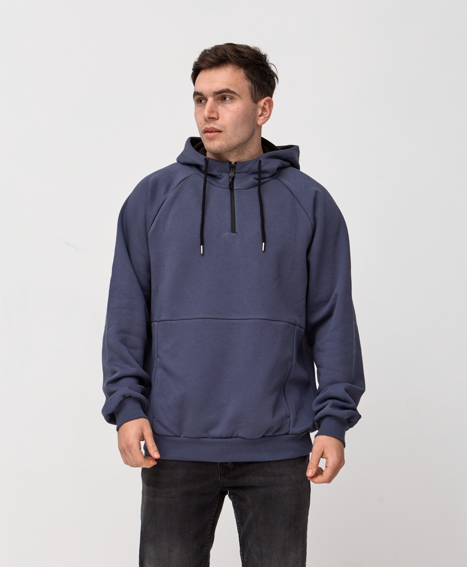 Толстовка-реглан с капюшоном и небольшой молнией 30040