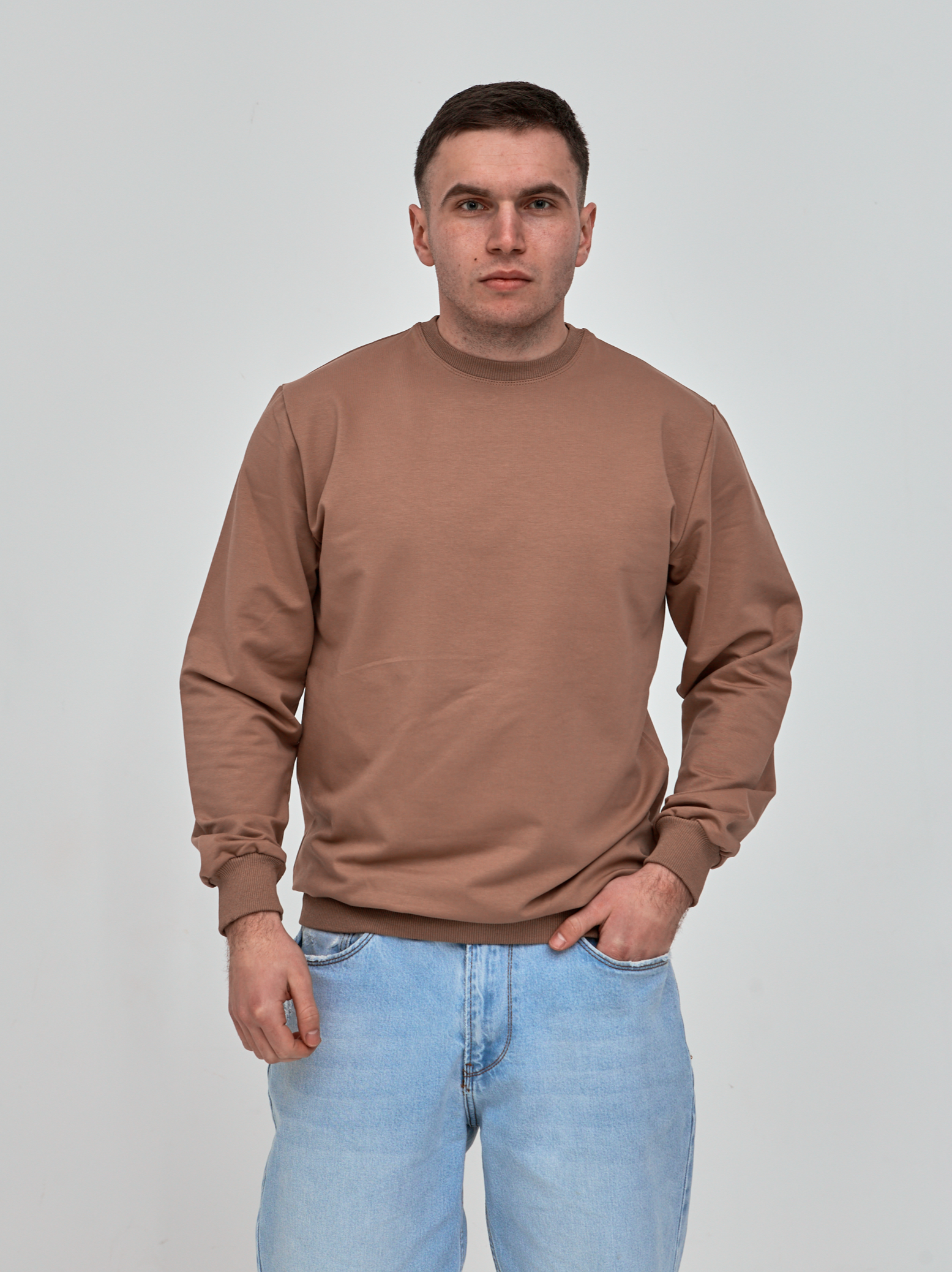 Чоловічий батальний однотонний світшот 18100