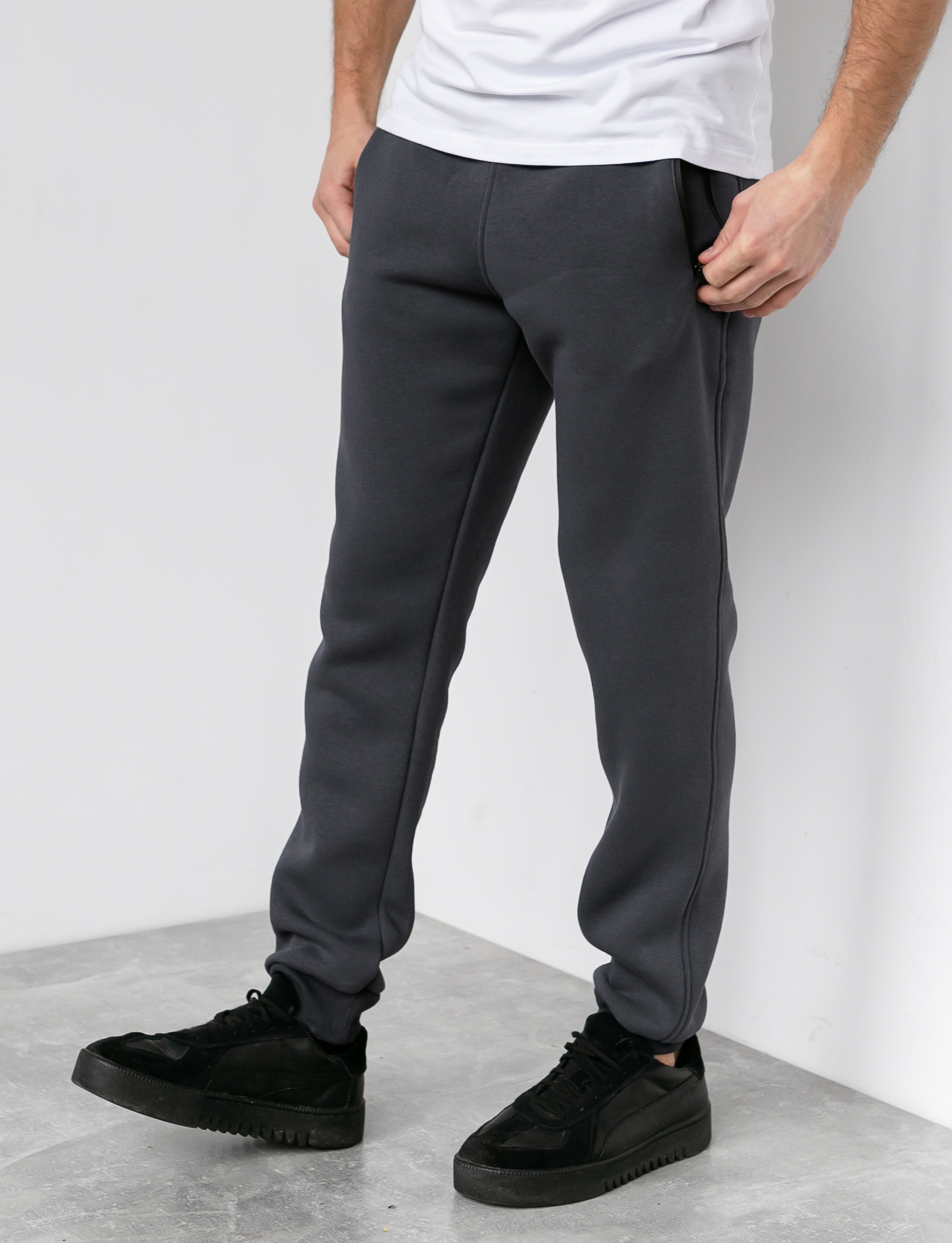 Теплі прямі штани на манжетах 30671