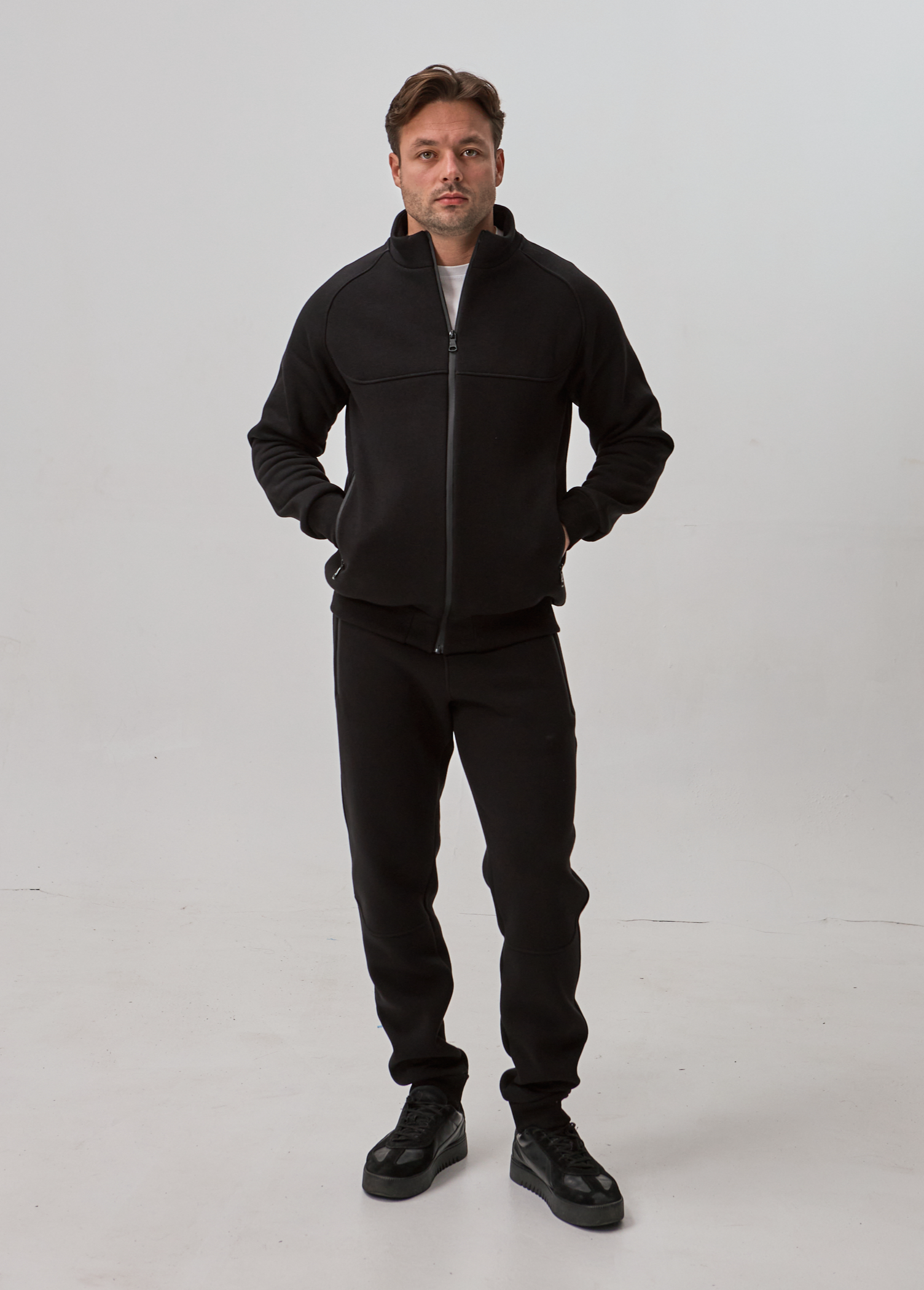 Теплий чоловічий костюм із коміром-стійкою 30595