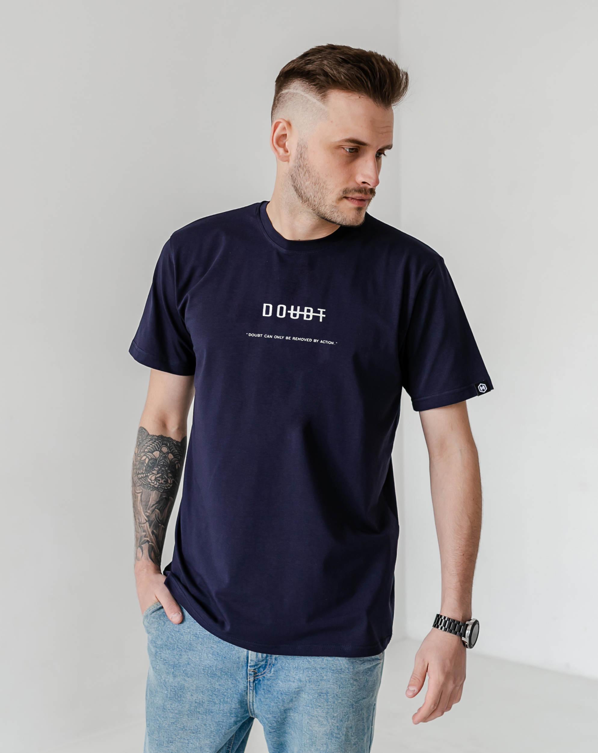 Футболка больших размеров с принтом DOUBT 40598