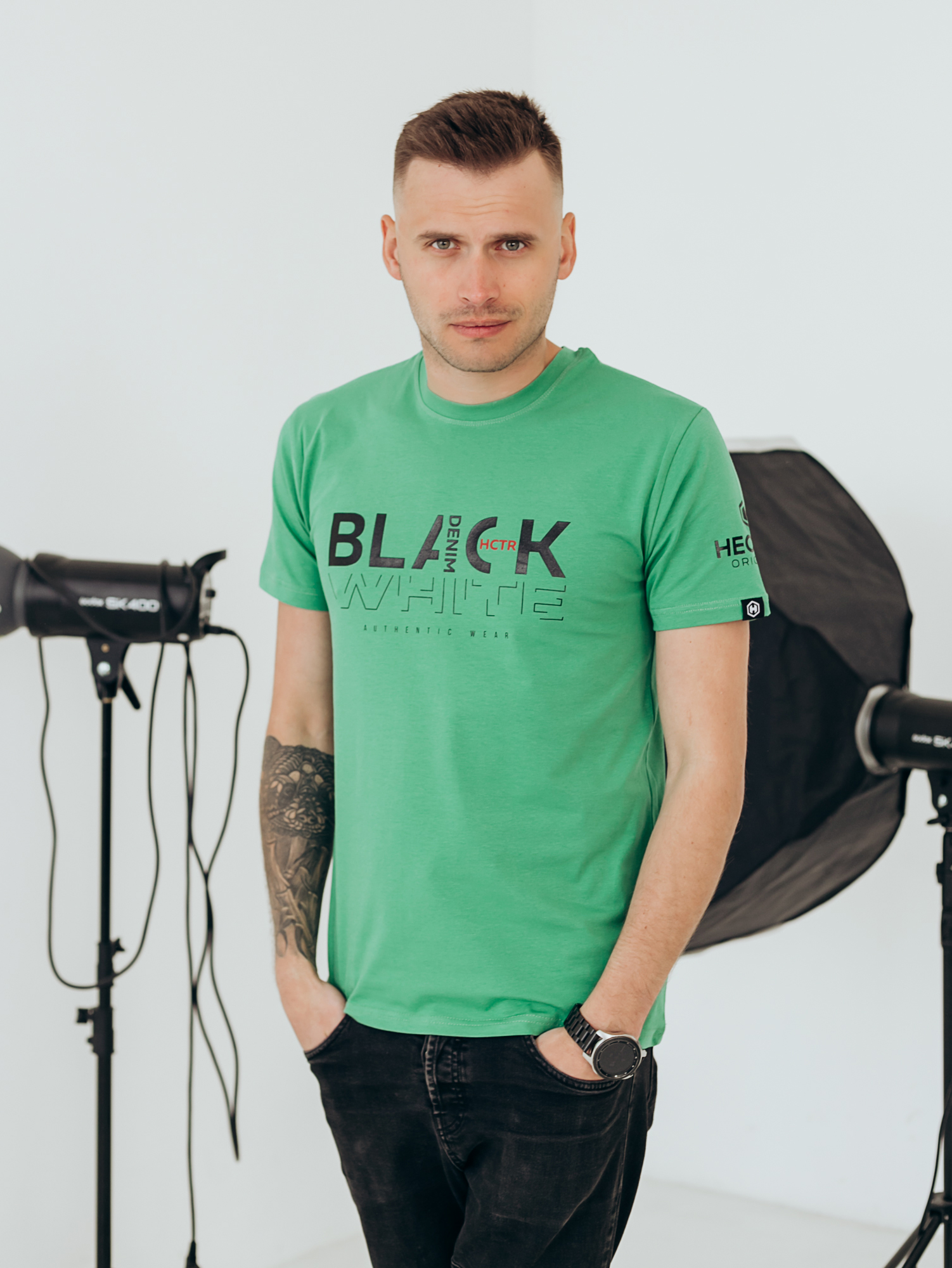 Чоловіча футболка black white 40133