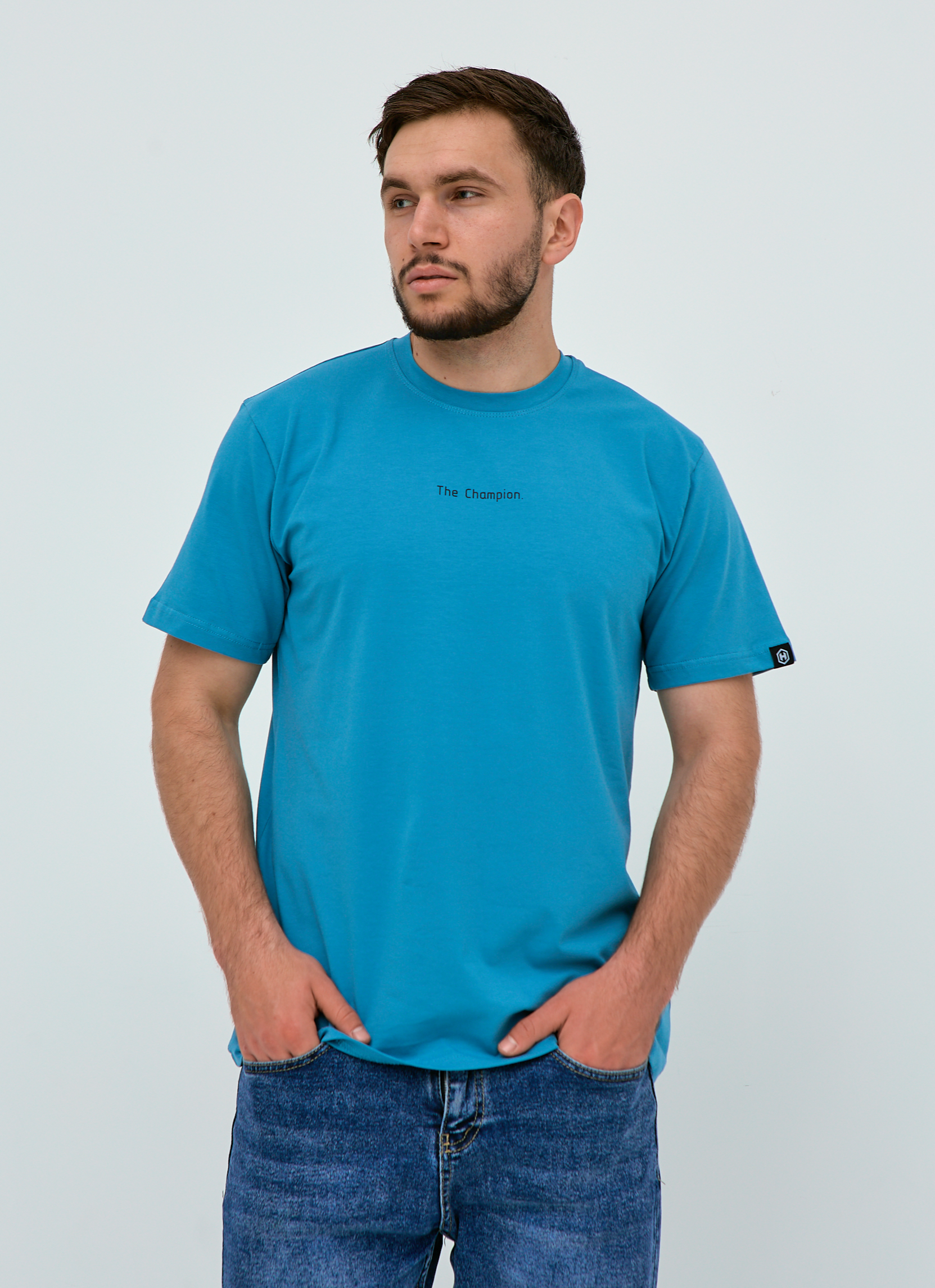 Футболка великих розмірів з принтом THE CHAMPION 40636