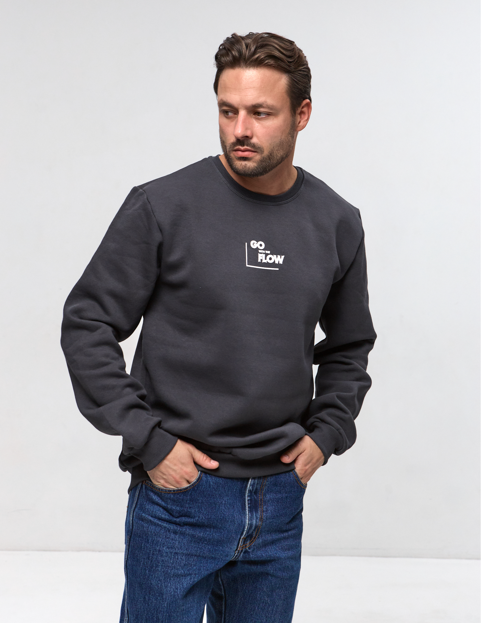 Теплый мужской свитшот GO WITH THE FLOW 30616