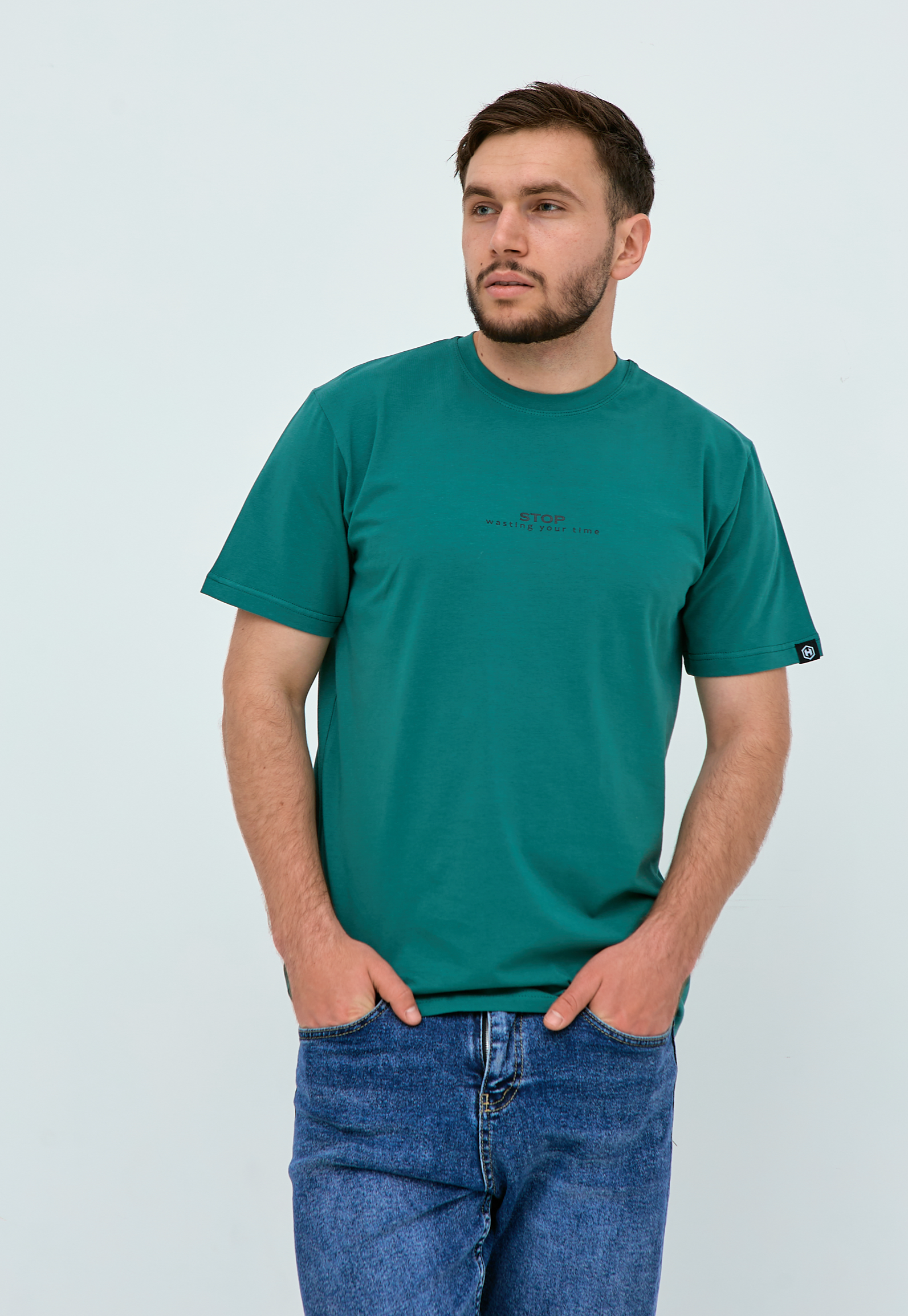 Мужская футболка больших размеров STOP WASTING YOUR TIME 40641