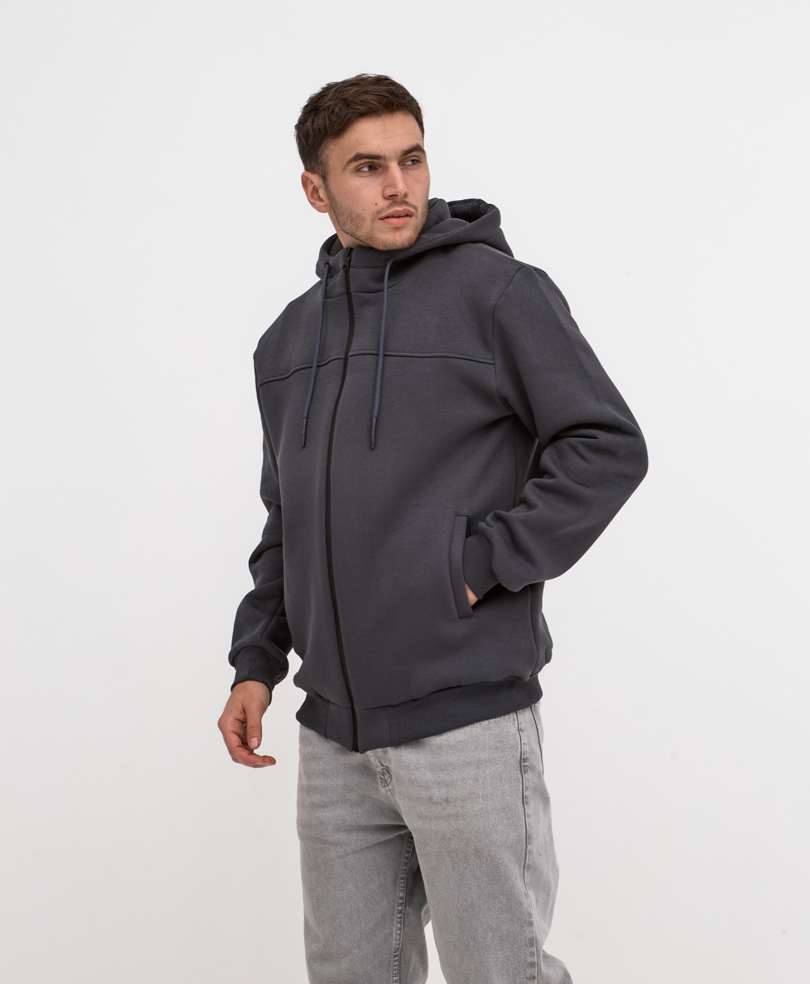 Тепла кофта на застібці великих розмірів 30500