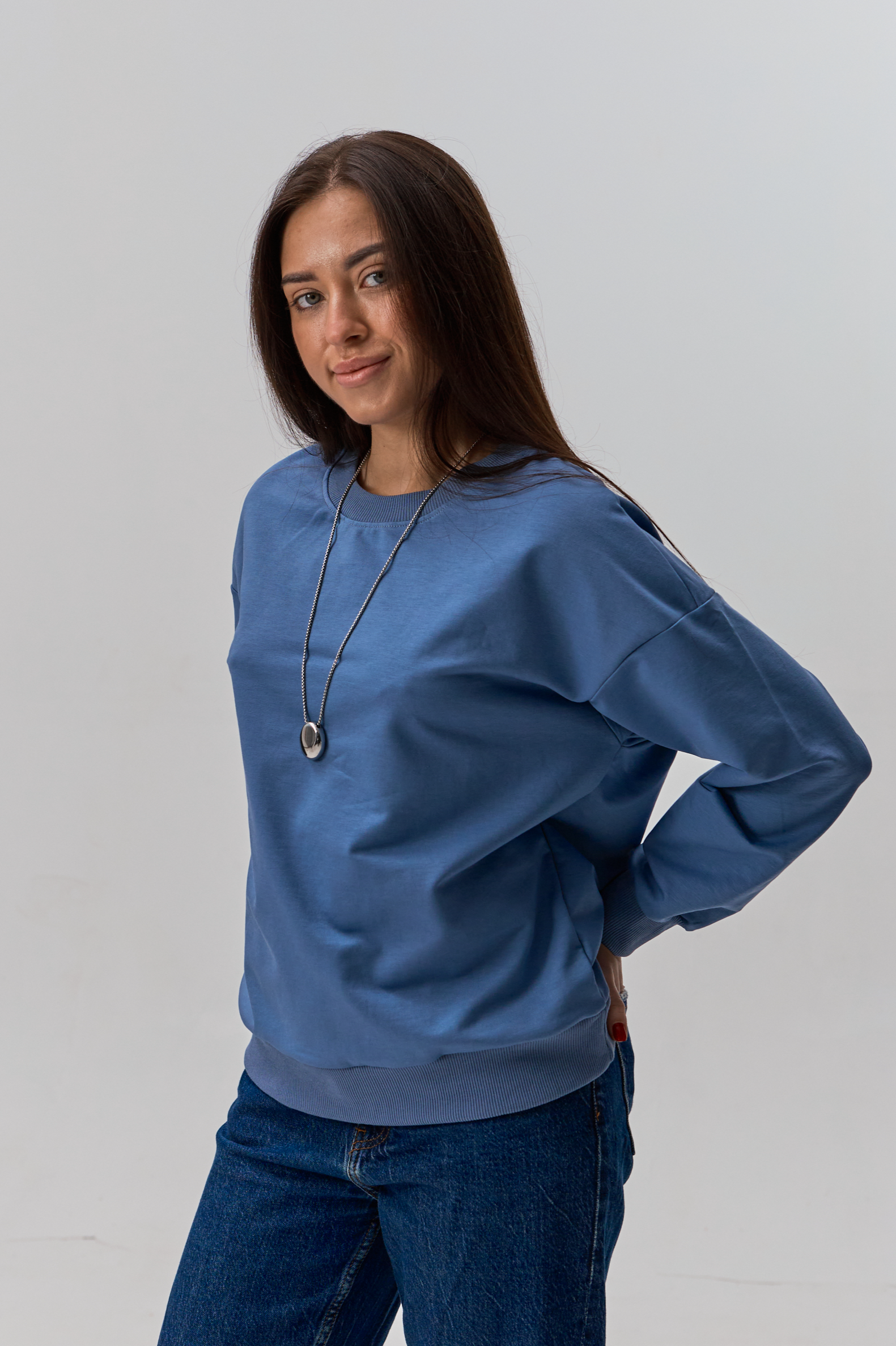 Світшот жіночий спущене плече oversize Hector 24049