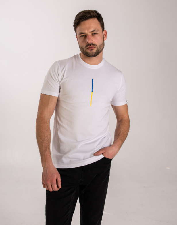 Чоловіча футболка з вертикальним принтом україна 40267