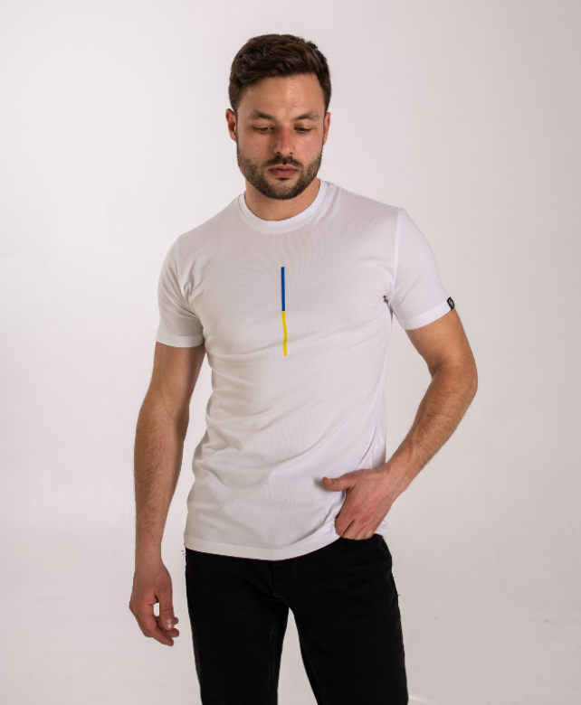 Чоловіча футболка з вертикальним принтом україна 40267